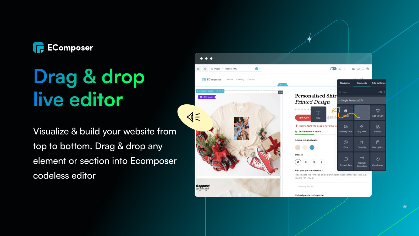 Live drag drop editor that easy to use